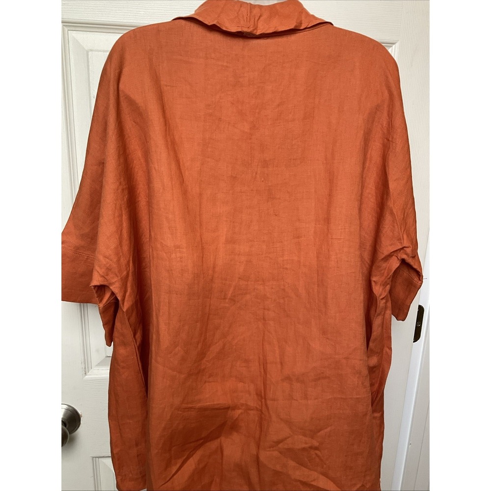 Lintico 100% Linen Top Size XXL Shawl Collar Relaxed Lagenlook Dolman Sleeve - Picture 4 of 10
